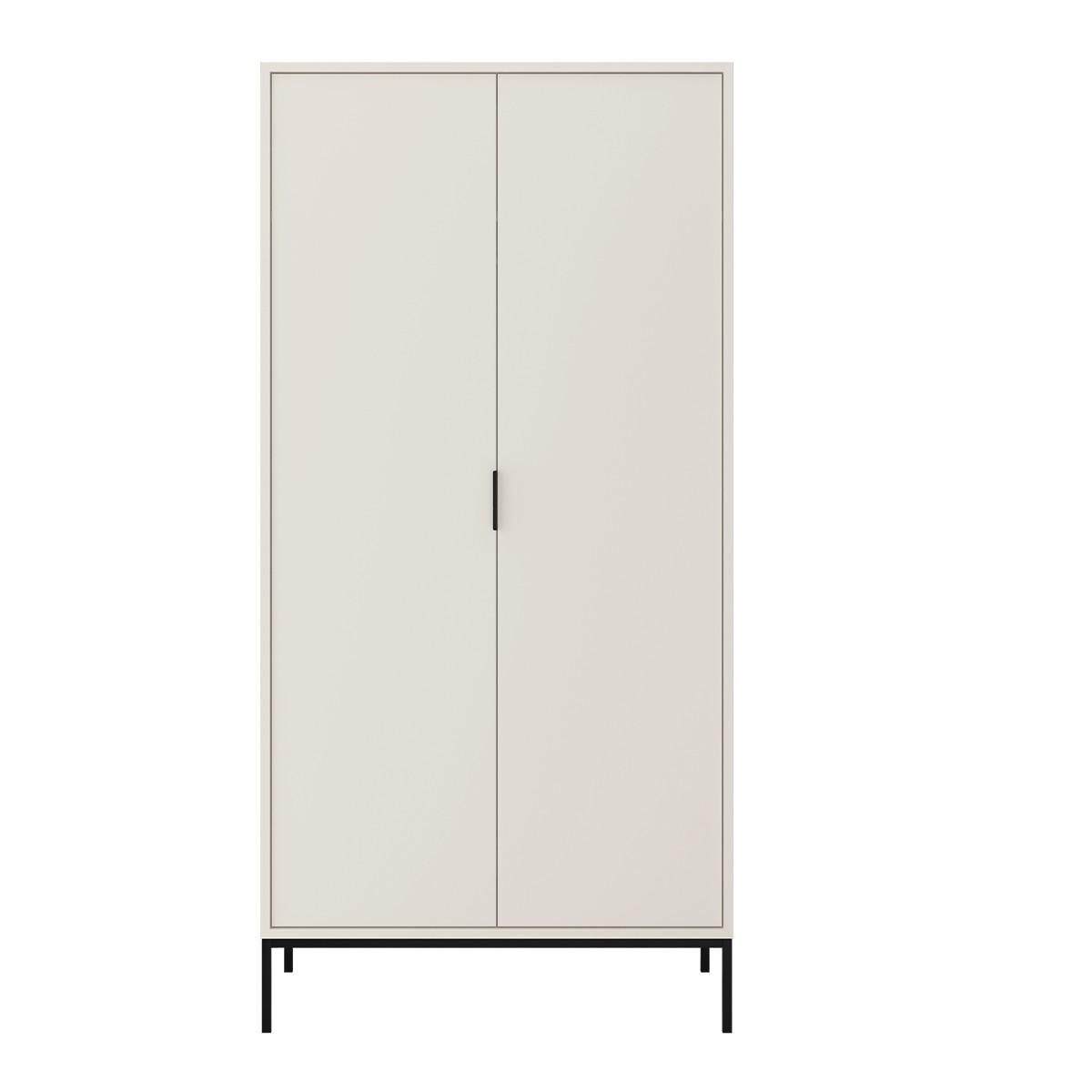SCHRANK 2 Türen Seattle Weiß - Weiß, Holzwerkstoff (100/205.4/55cm) - Petits-meubles