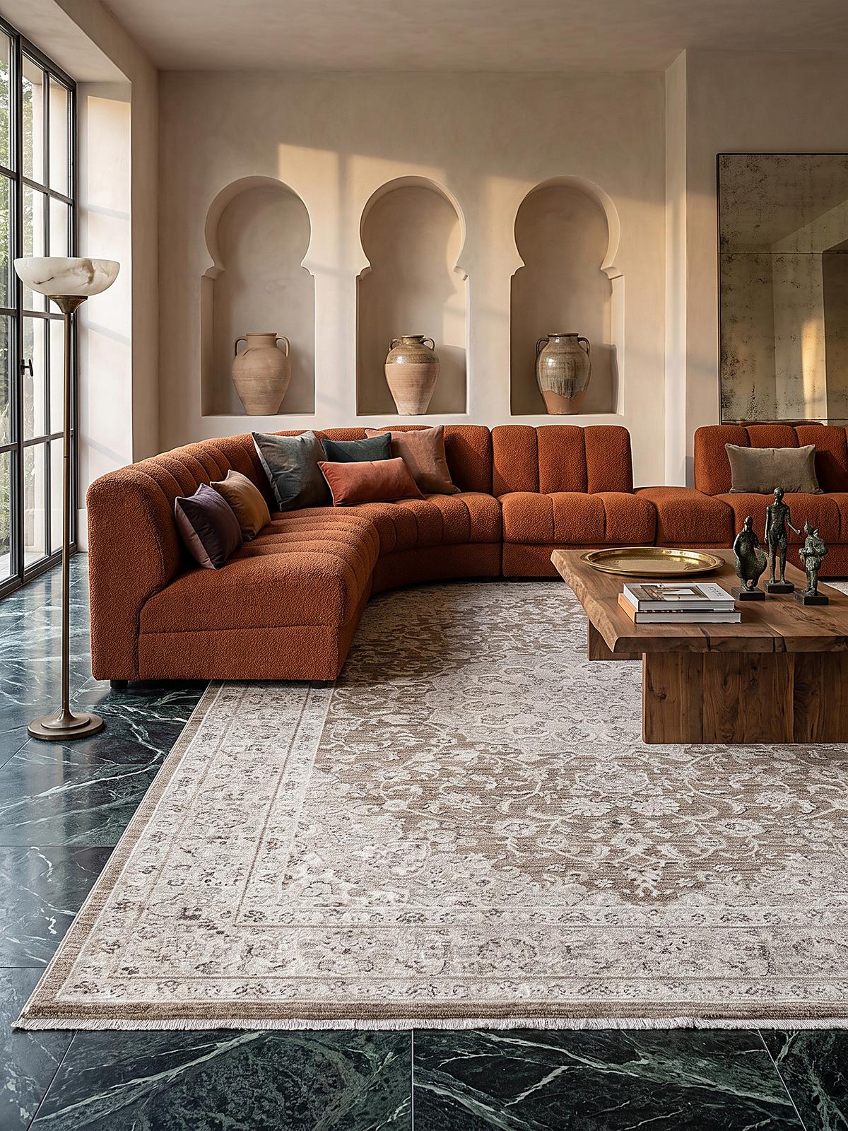 KURZFLORTEPPICH Orientalisch SCRIVIA Polypropylen Braun 120 x 160 cm - Braun, Textil (120/160cm) - KADIMA DESIGN