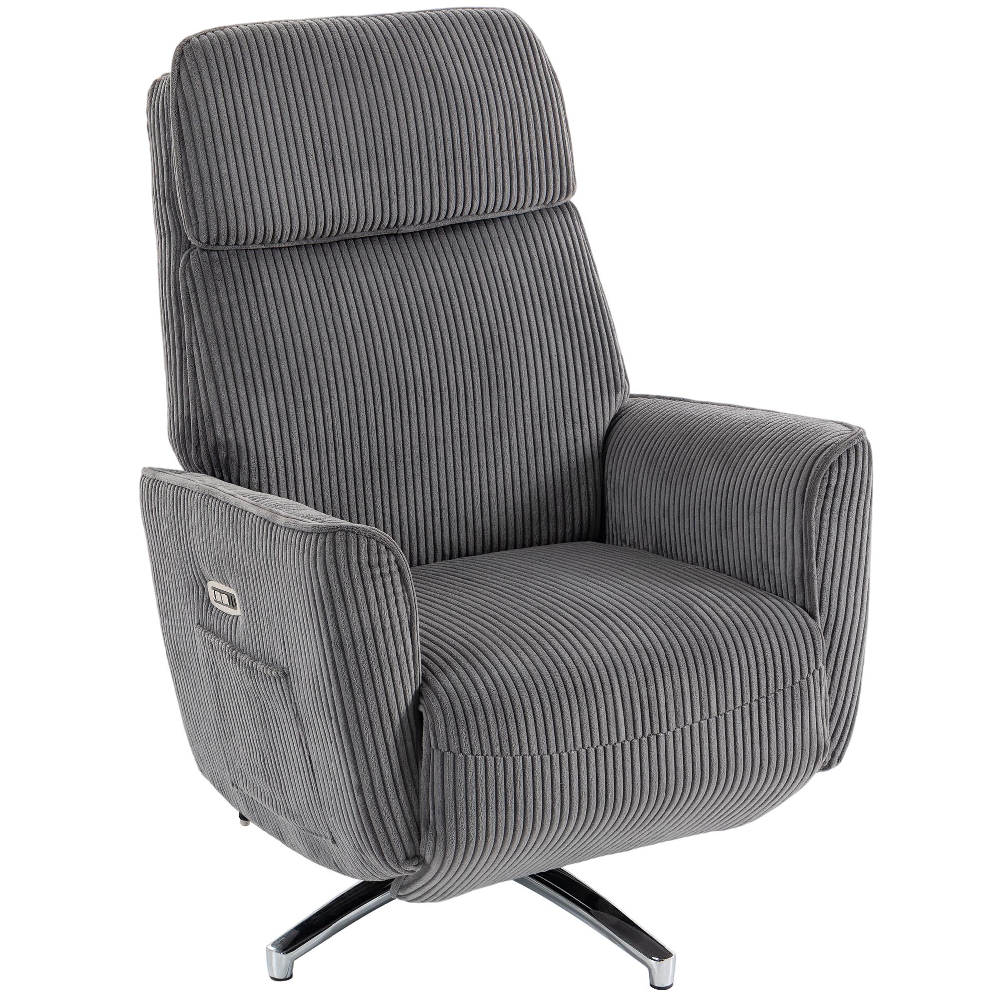 RELAXSESSEL Polyester Dunkelgrau - Dunkelgrau/Silberfarben, Textil/Metall (76/114/87cm) - HOMCOM