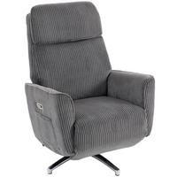 RELAXSESSEL Polyester Dunkelgrau - Dunkelgrau/Silberfarben, Textil/Metall (76/114/87cm) - HOMCOM