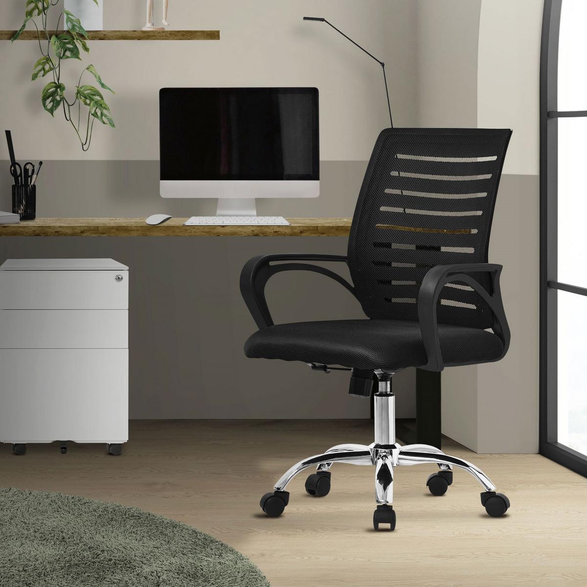 BÜROSTUHL Schwarz - Schwarz, Metall (54/99/59cm) - ML-DESIGN