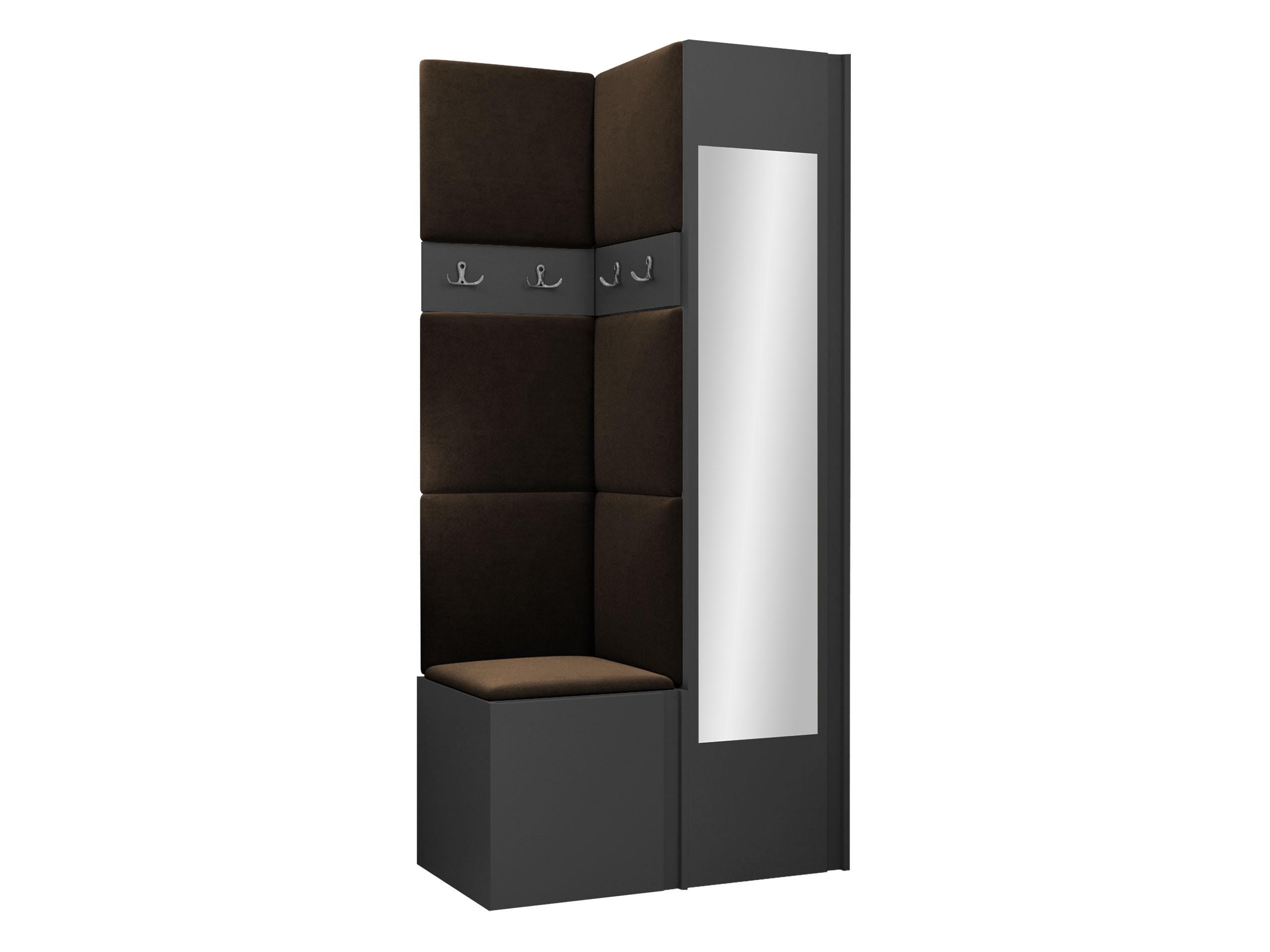 GARDEROBEN-SET Orion XXV - Graphitfarben/Braun, Holzwerkstoff/Kunststoff (82/186/46cm) - MIRJAN24