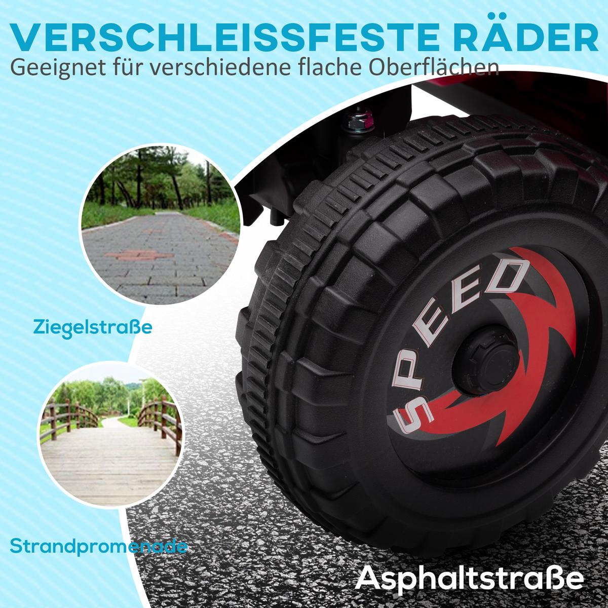 ELEKTRO Kinderquad, Mini Elektroquad mit Vorwärts-, Rückwärtsfunktion, Rosa - Rosa, Metall (70/41.5/48.5cm) - HOMCOM