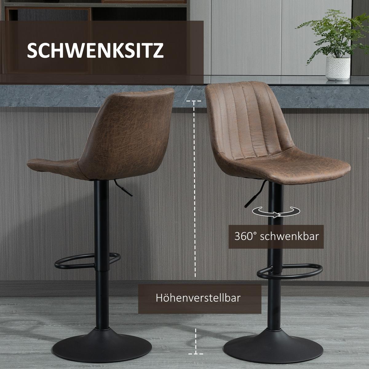 BARHOCKER, Mikrofasertuch, Braun - Braun, Textil (46.5/110/43cm) - HOMCOM