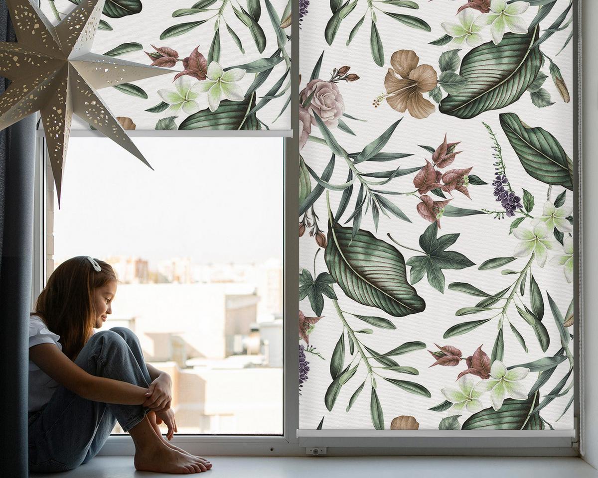 INNENROLLO - Fensterrollo - Rollo - 80x140 cm - Exotische Natur - Grün, Kunststoff (80/140/0.5cm) - TULUP