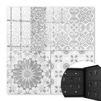 SCHLÜSSELBOX Schwarz 30x30 cm- Türöffnung nach rechts - Geometrische Muster - Grau, Metall (30/30/5cm) - TULUP