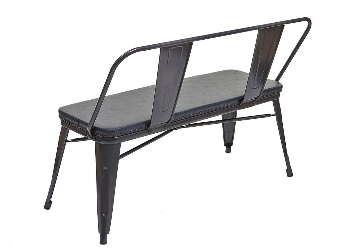 2ER-SITZBANK INDUSTRIEDESIGN Schwarz, Grau - Schwarz/Grau, Textil (114/82/50cm) - MCW