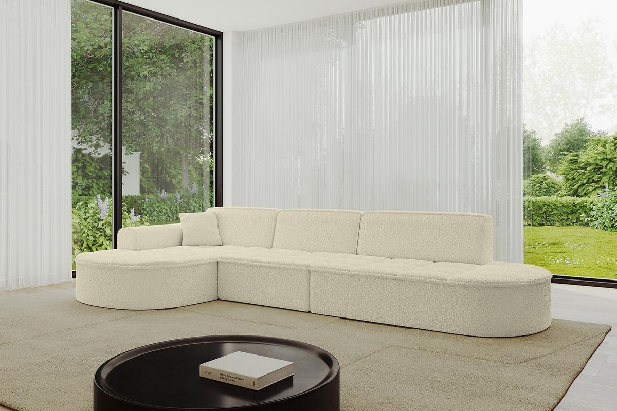 ECKSOFA Ottomane Links TARO-L2 - 328x171x79,5 cm Beige - Beige, Holzwerkstoff/Textil (328/171cm) - ALTDECOR