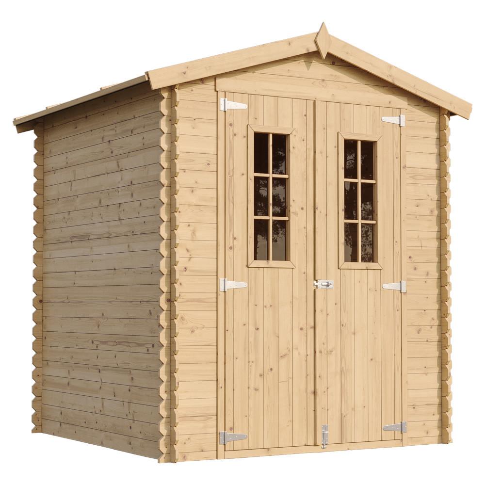 HOLZHAUS GARTENHAUS mit Boden - B196xL186xH218 cm/ 2,82 m2 - M320C+M320G - Beige, Holz (180/224/186cm) - Timbela