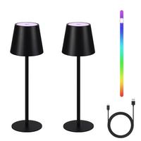 LED-TISCHLEUCHTE Kassel(2er-set) 11/11/37.5 cm - Schwarz, Metall (11/11/37.5cm) - Nettlife