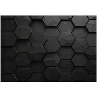 FOTOTAPETE Jungen Sechsecke Schwarz 200x140 cm - Multicolor, Papier (200/140cm) - Wallarena