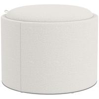 SITZHOCKER Rund mit Polsterung und Stauraum, Klappdeckel, Creme - Creme, Textil (56/42/56cm) - HOMCOM