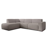 ECKSOFA L Form Didim Beige 292/220/78 cm – großes Sofa stilvoll & bequem L - Beige/Schwarz, Kunststoff/Textil (220/292cm) - AX Living
