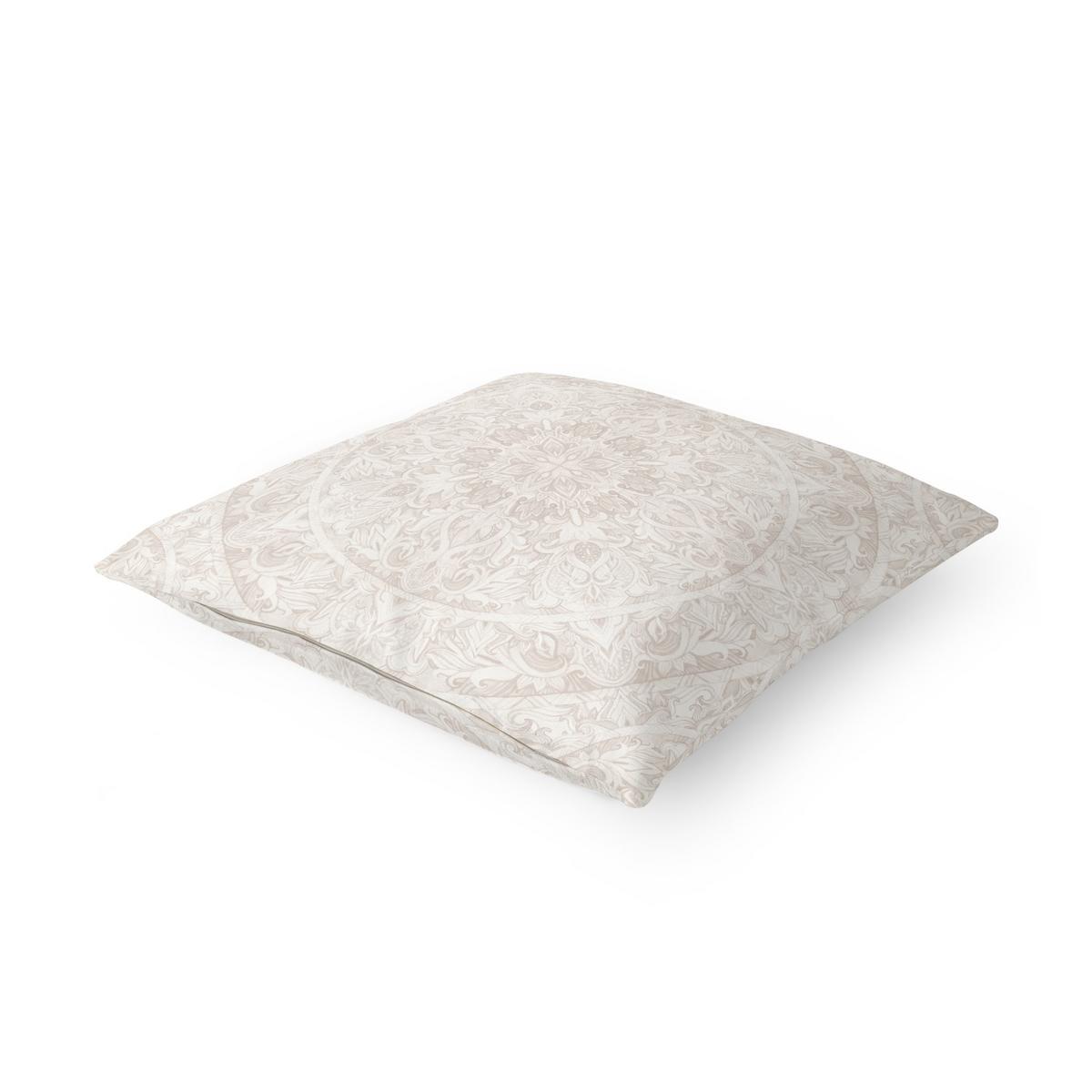 DEKOKISSEN Mandala Aquarell Ornament beige 50/50 cm - Beige, Textil (50/50/10cm) - Bilderwelten