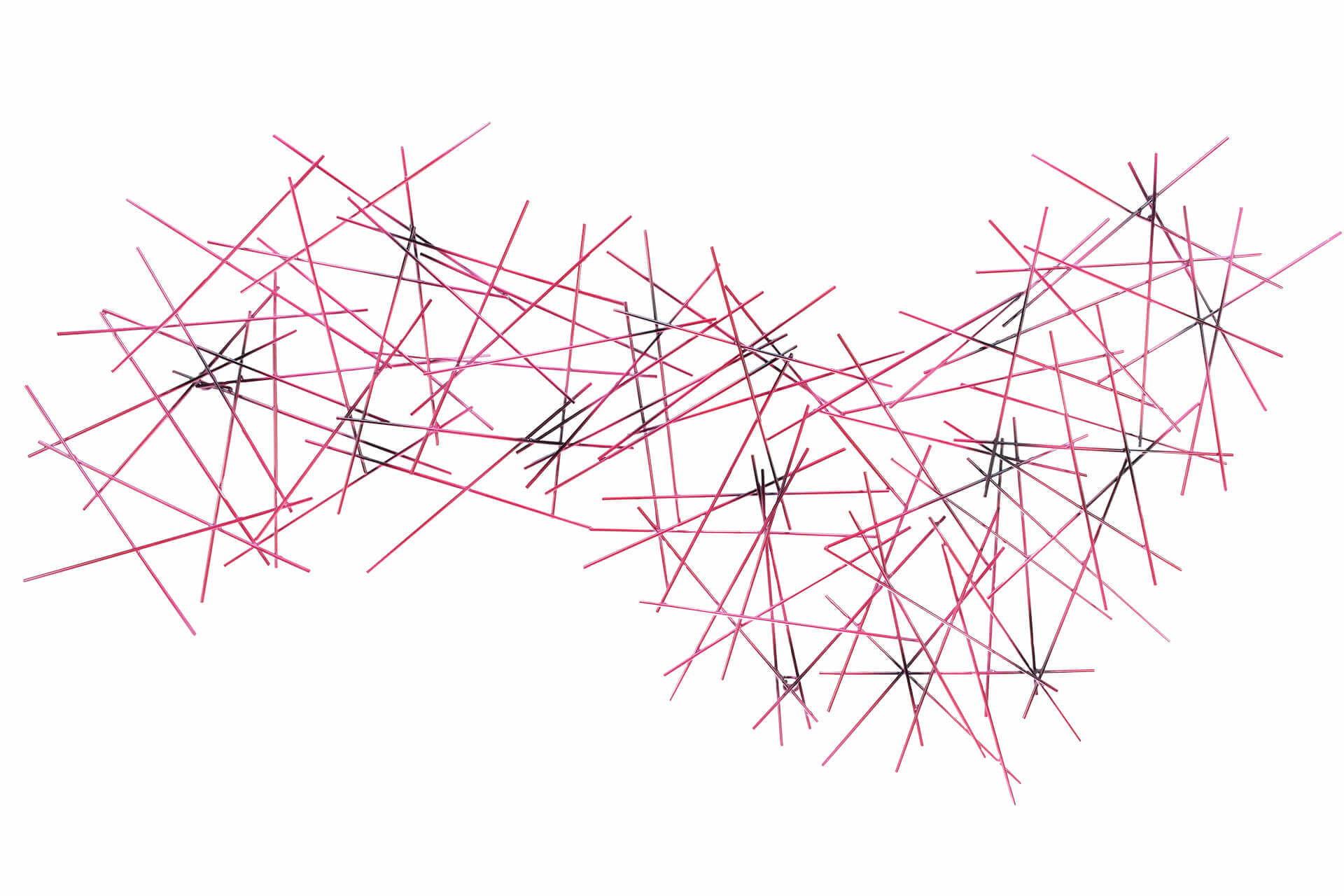 WANDDEKO Pink 111/64 cm - Pink, Metall (4.21/64/3cm) - KUNSTLOFT