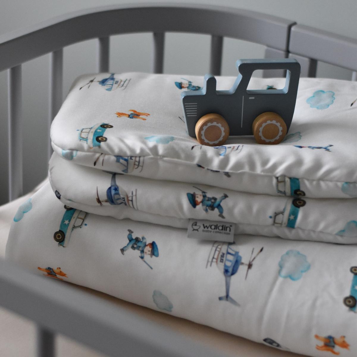 BABY Bambus-Bettwäsche Polizei - Weiß, Textil (90/120cm) - waldin