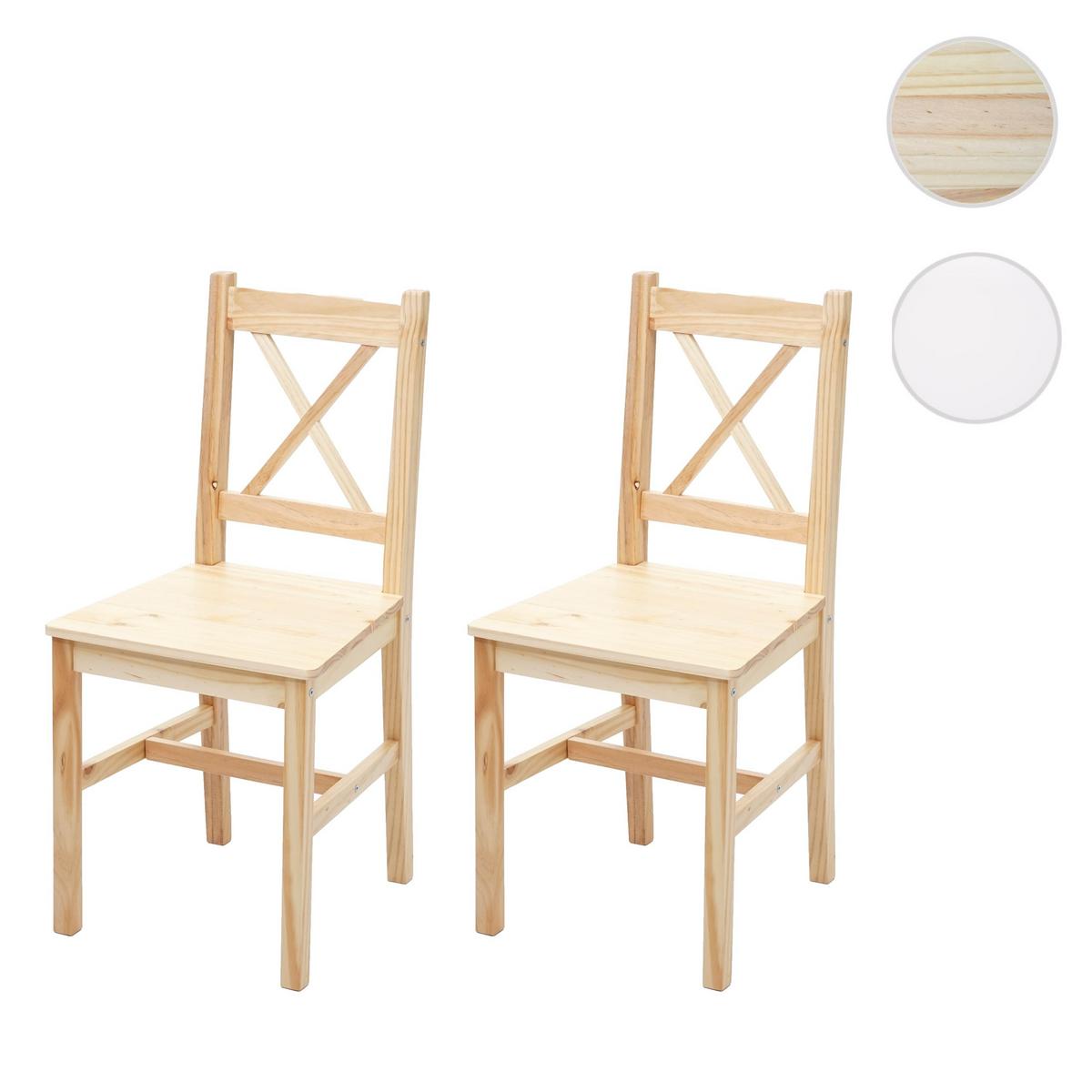 ESSZIMMERSTUHL Kiefer Dekor 2er-Set - Naturfarben/Kieferfarben, Holz (40/86/42cm) - MCW