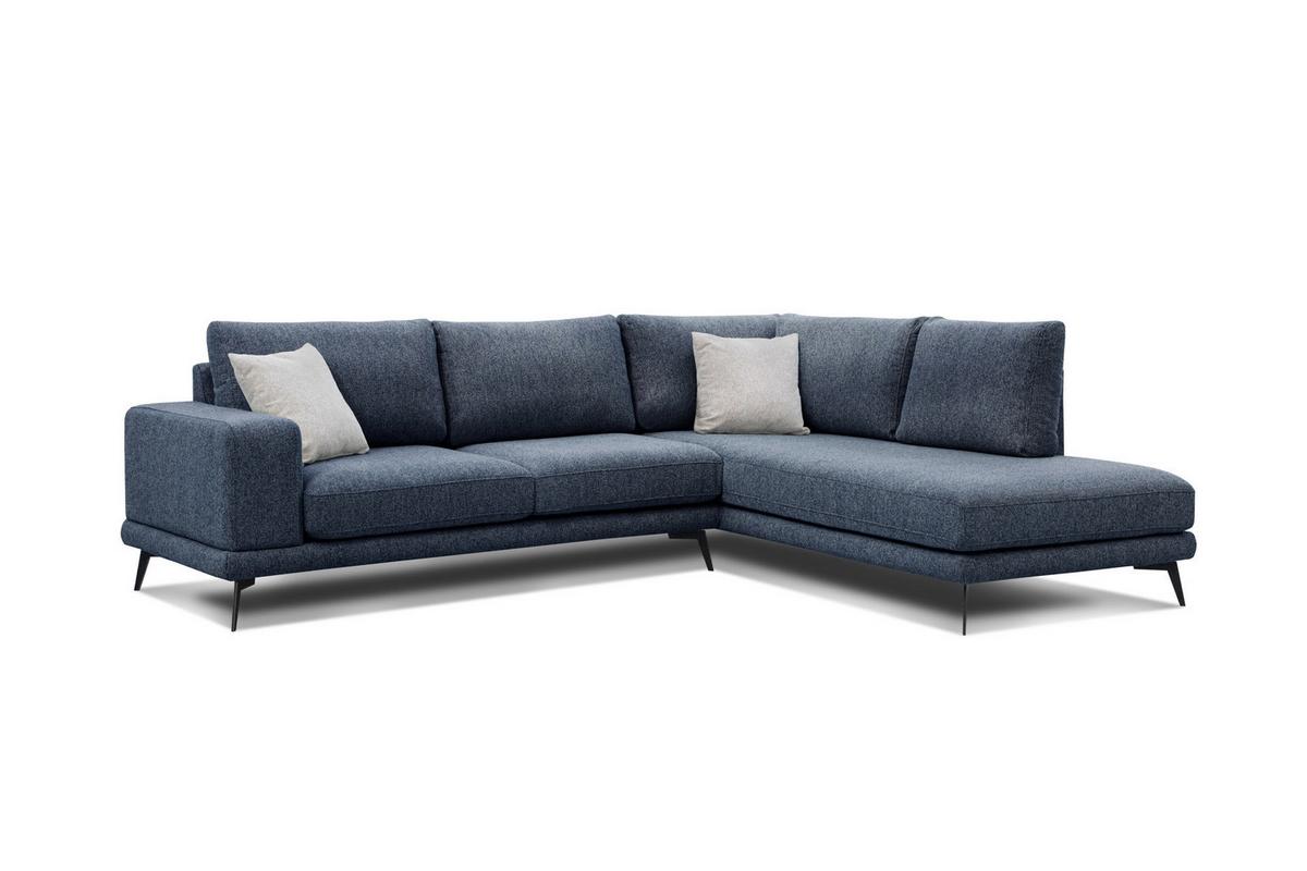 ECKSOFA MEDIOLANE 5-Sitzer, dunkelblau - Dunkelblau, Holzwerkstoff/Textil (282/219cm) - Wozimo