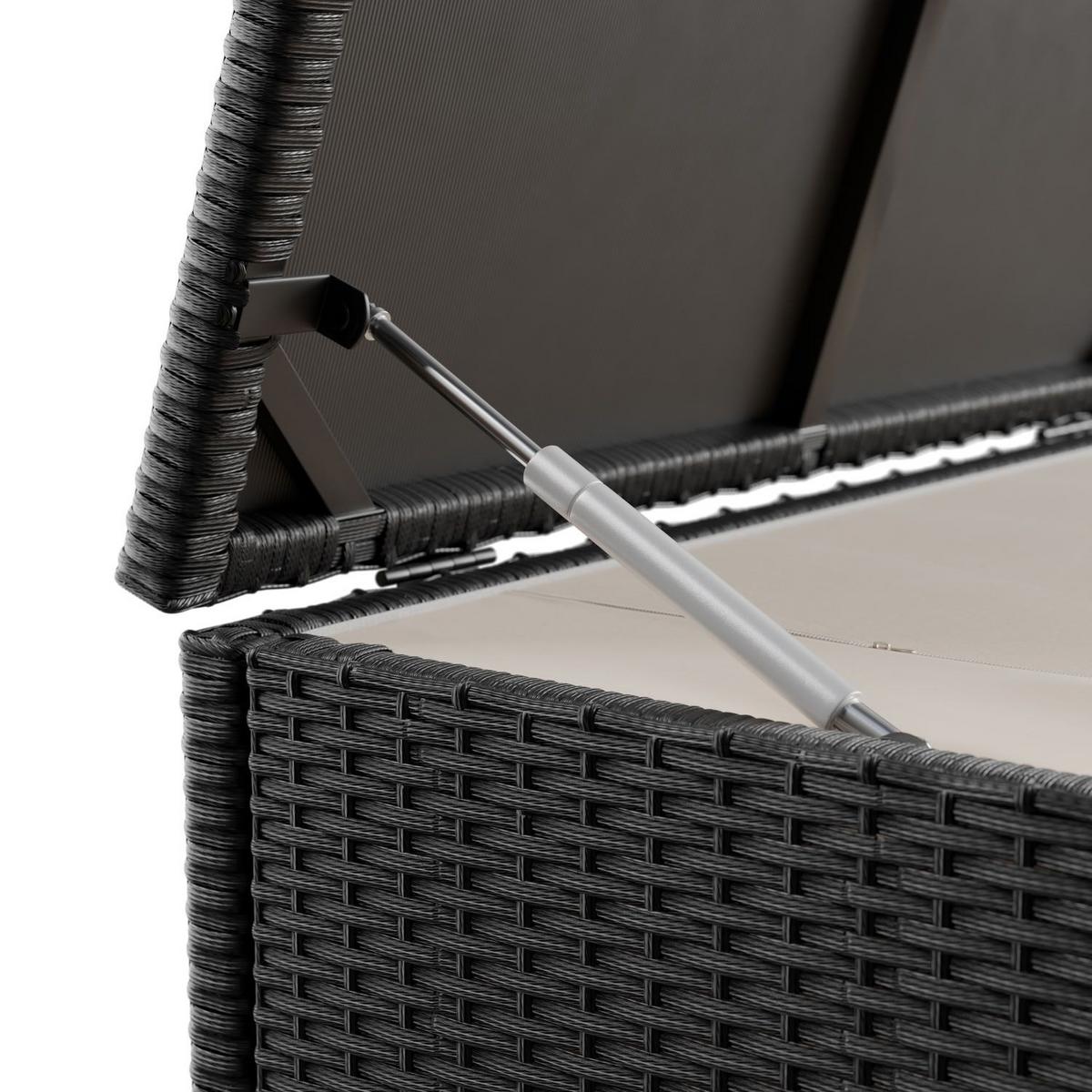 AUFLAGENBOX Ikaria schwarz - Schwarz, Kunststoff (145/80/83cm) - Juskys