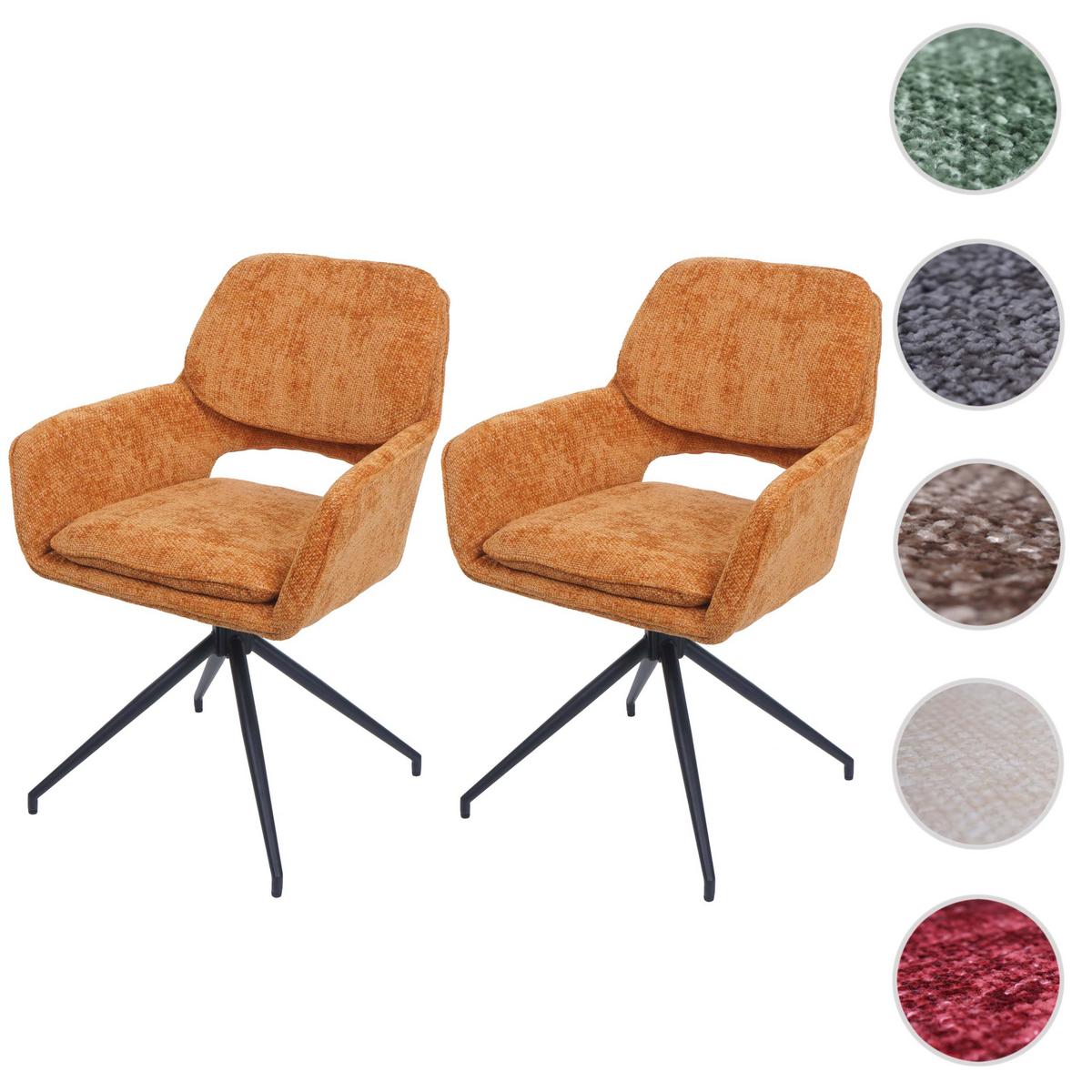 ESSZIMMERSTUHL Orange 2er-Set - Currygelb/Orange, Textil (57/86/61cm) - MCW