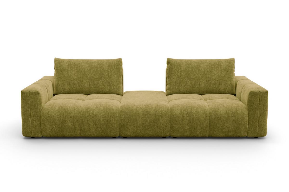 SOFA VERONA 4-Sitzer, Khaki - Schwarz/Grün, Holz/Textil (282/83/110cm) - Courtois Laville