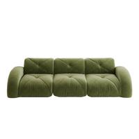 3-SITZER SOFA chenille in weiß oder grün, rahmenlos & montagefrei - Grün, Textil (281/76/95cm) - Urban Meuble