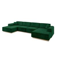WOHNLANDSCHAFT IREA-U2 - 388x171x83 cm Grün - Grün, Holzwerkstoff/Textil (388/83/171cm) - ALTDECOR