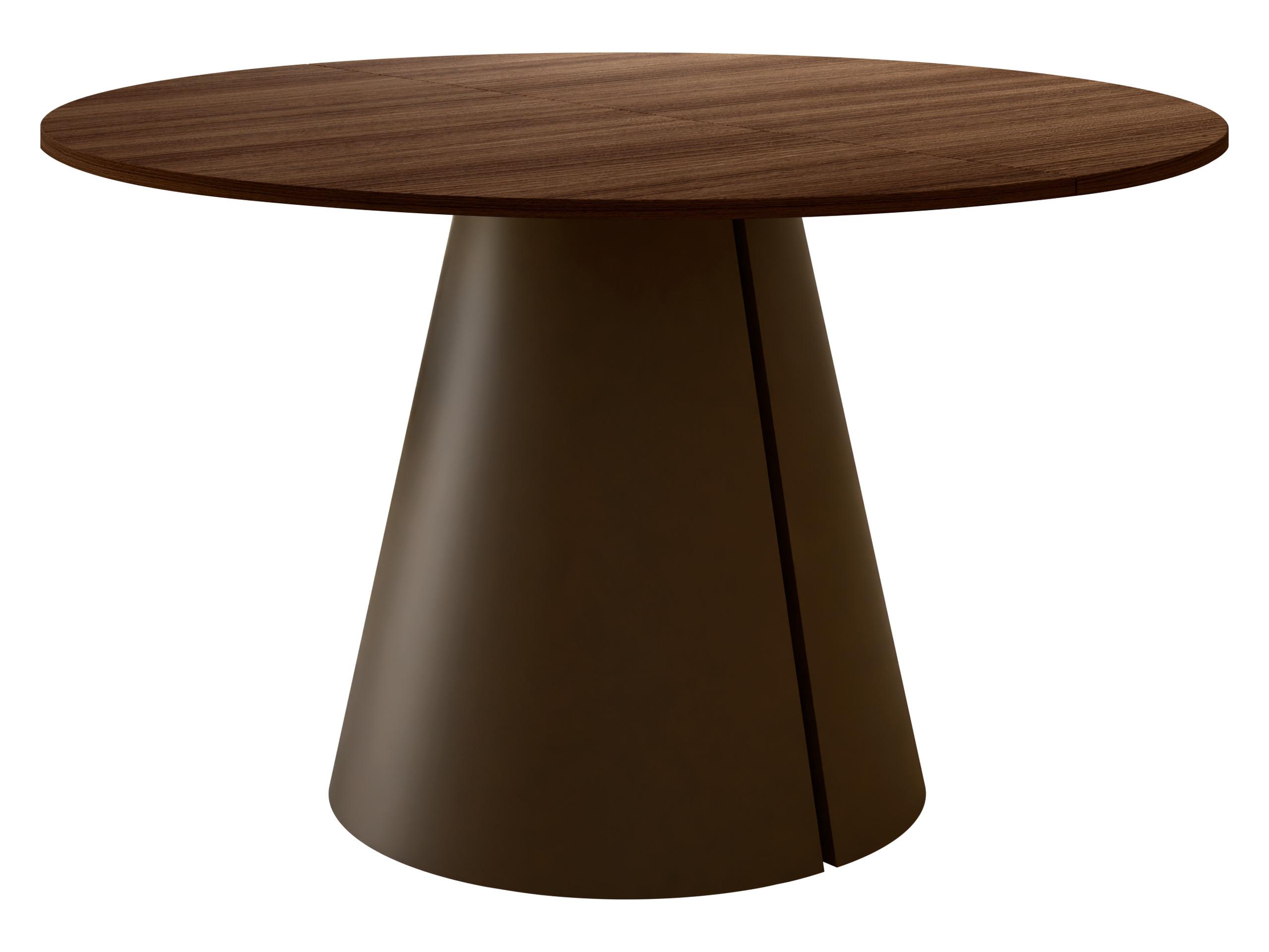 ESSTISCH Calma Braun 120 - Nussbaumfarben/Braun, Holzwerkstoff/Metall (120/120/76cm) - MIRJAN24