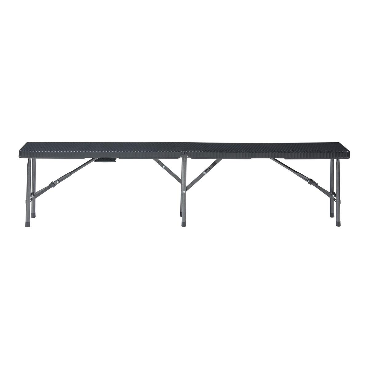 KLAPPBANK Mark - Schwarz, Kunststoff/Metall (180/43/25cm) - [en.casa]