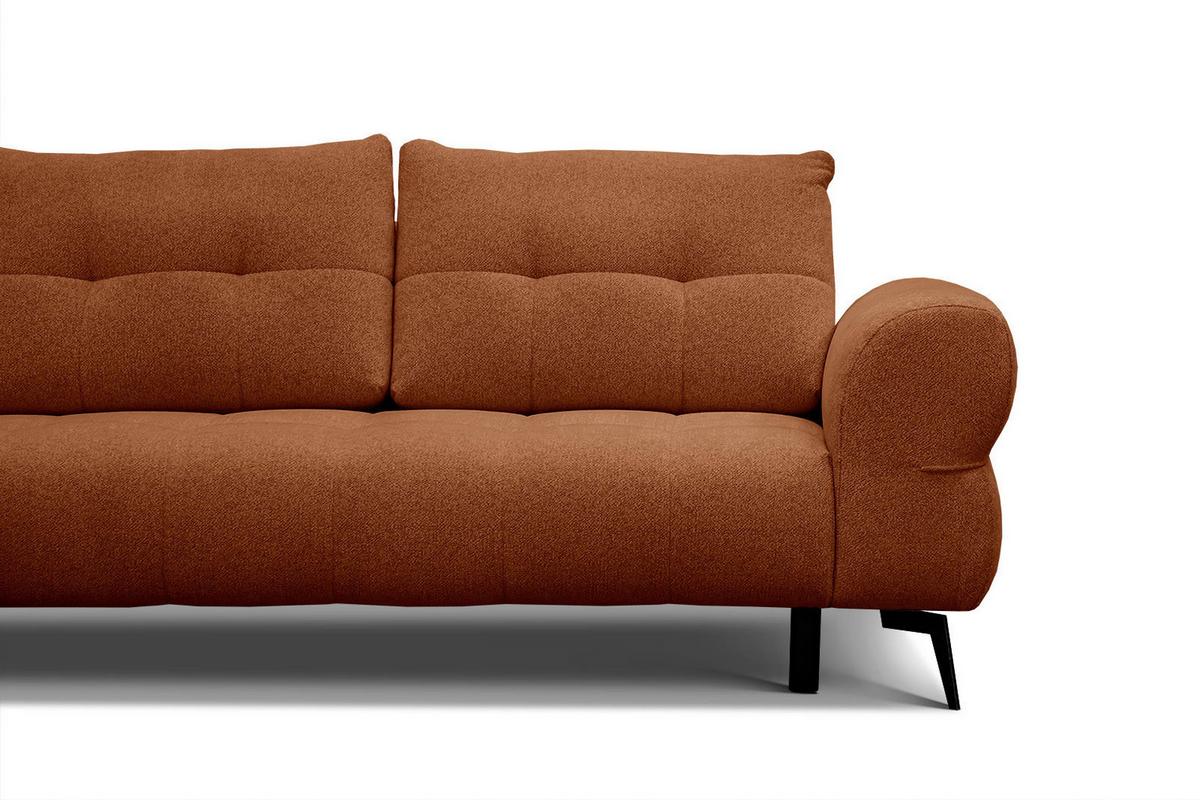 ECKSOFA SALVINI 4-Sitzer, dunkelorange - Dunkelorange/Schwarz, Holzwerkstoff/Textil (158/292cm) - Wozimo