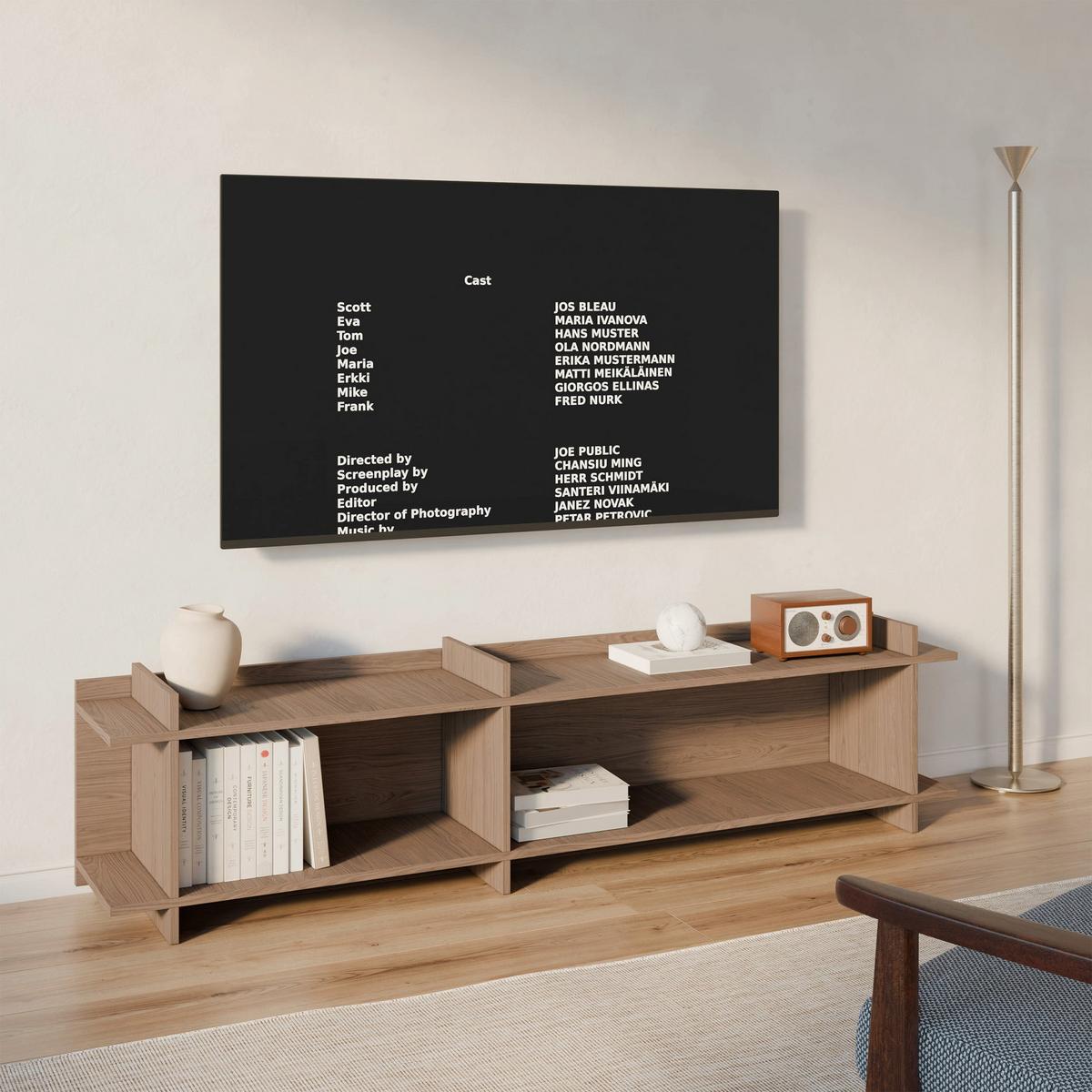 TV-LOWBOARD Fencey 175 cm - Eichefarben, Holzwerkstoff (175/42.5/31.6cm) - Selsey