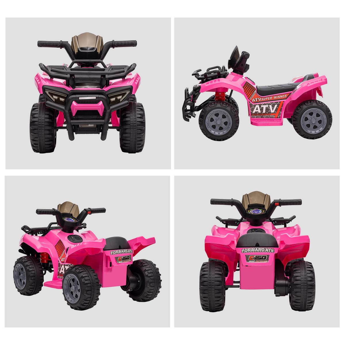 MINI Elektro-Quad Kinder Elektro ATV Kinderwagen Kinderauto Rosa - Rosa, Metall (70/42/45cm) - HOMCOM