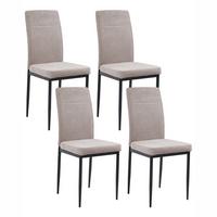 ESSZIMMERSTUHL 4er-Set Taupe Riner - Taupe/Schwarz, Textil (42/94/50cm) - Beliani
