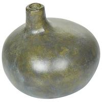 DEKOVASE Terrakotta grau Klang - Grau, Stein (18cm) - Beliani