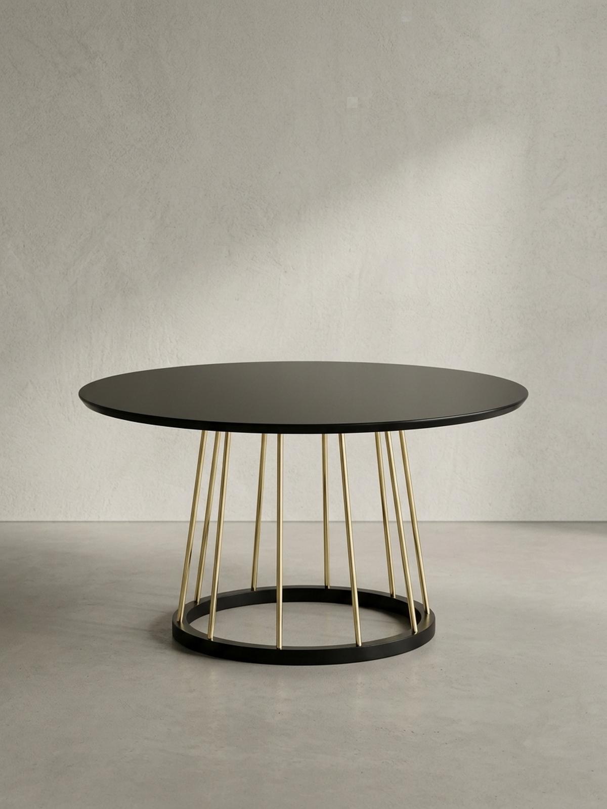 COUCHTISCH Schwarz Gold, Metall mit großer Ablagefläche, elegantes Design - Goldfarben/Schwarz, Holz/Metall (80/80/42cm) - KADIMA DESIGN