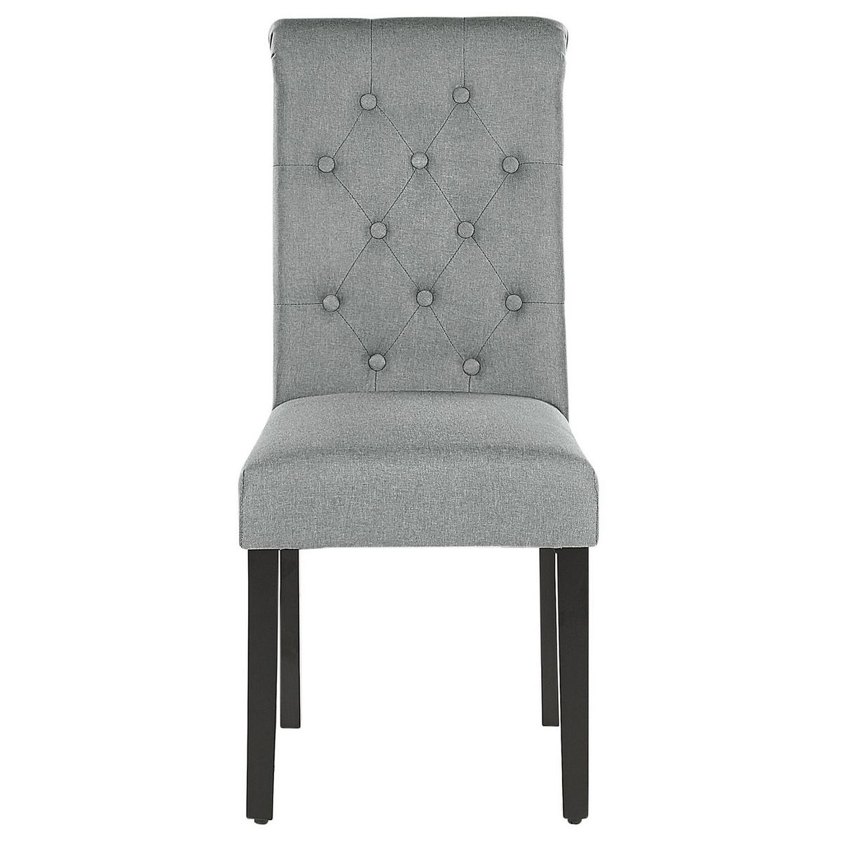 ESSZIMMERSTUHL 2er-Set Polsterbezug Grau Velva - Grau, Holz/Textil (46/98/48cm) - Beliani