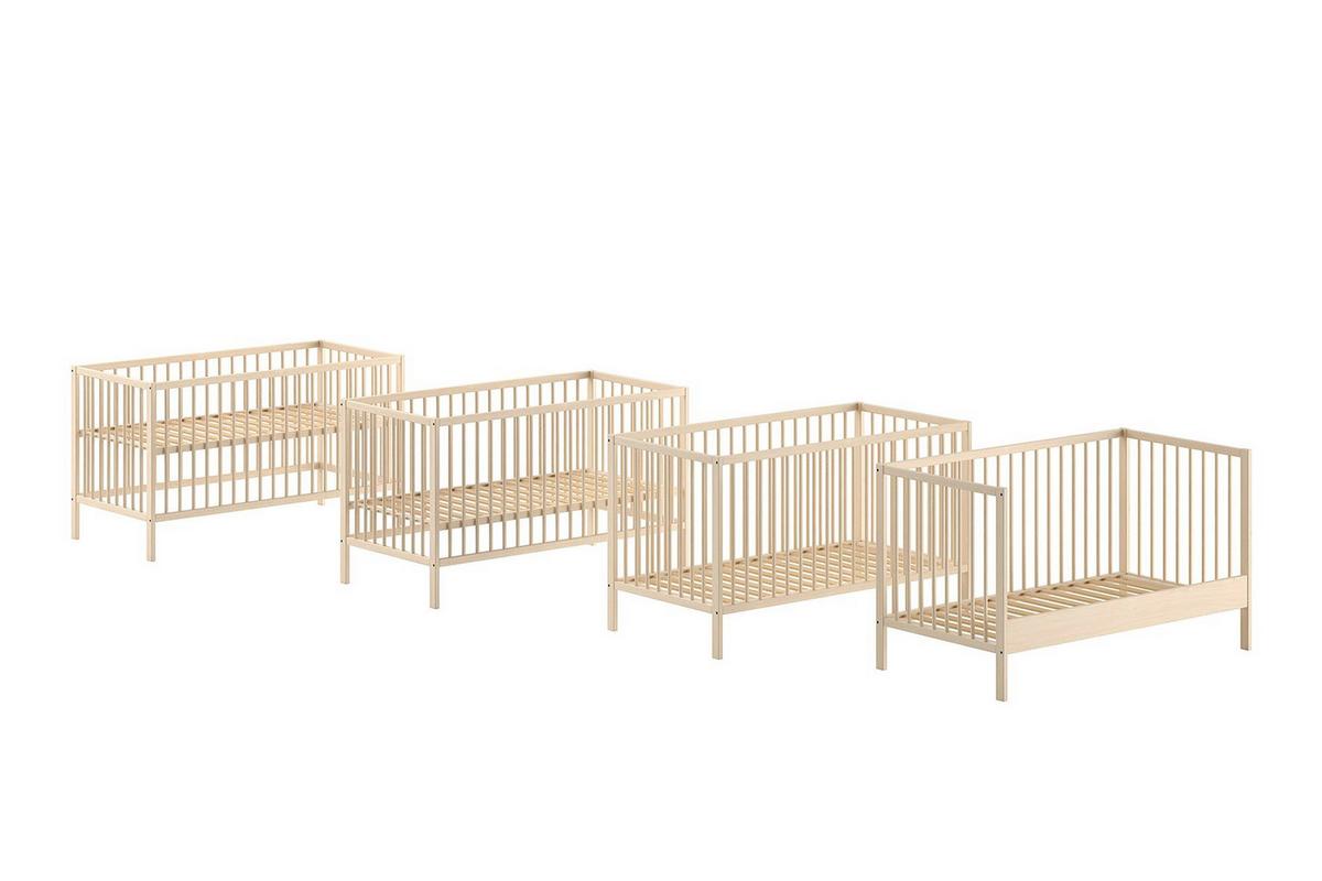 BABYBETT Kara-lynn 144x84x76 aus Massivholz in Buche Natur - Buchefarben, Holz (70/140cm) - 58aufmkessel