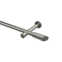 GARDINENSTANGE Prestige Verano 100 cm, 1-läufig (ohne Ringe), 20 mm Ø Edelstahl-Optik - Edelstahlfarben/Silberfarben, Metall (100cm) - INTERDECO