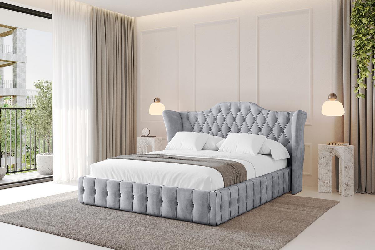 POLSTERBETT mit Bettkasten und Lattenrost, Boxbett ohne Matratze - MODY 120x200 Hellgrau - Hellgrau, Holzwerkstoff/Textil (120/200cm) - ALTDECOR