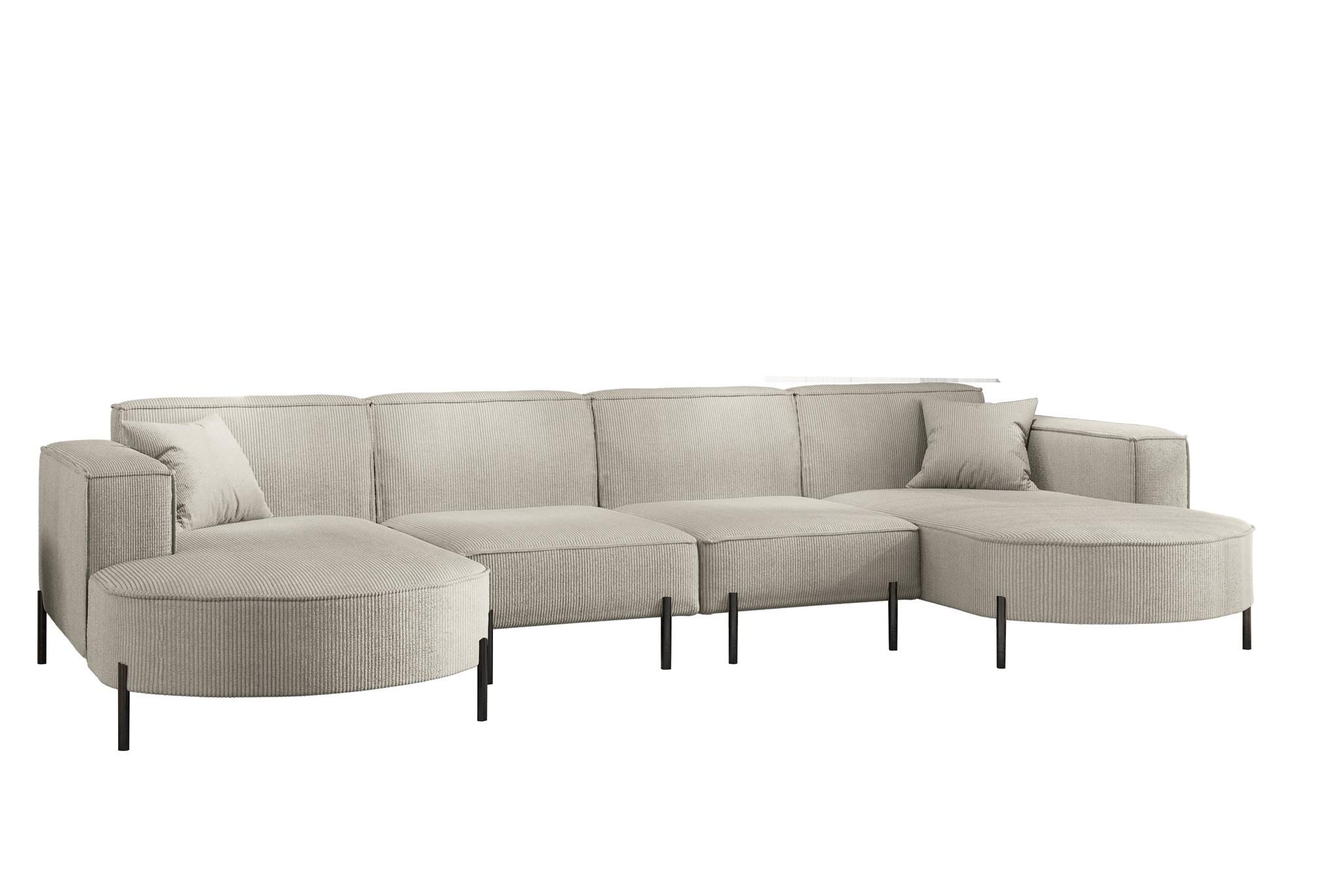 WOHNLANDSCHAFT Valencia Xl - Beige, Holzwerkstoff/Textil (384/80/165cm) - Fun Möbel