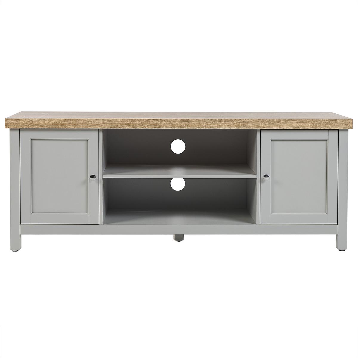 TV-MÖBEL Grau HAMP 39/130/51 cm - Grau, Holzwerkstoff (130/51/39cm) - Beliani