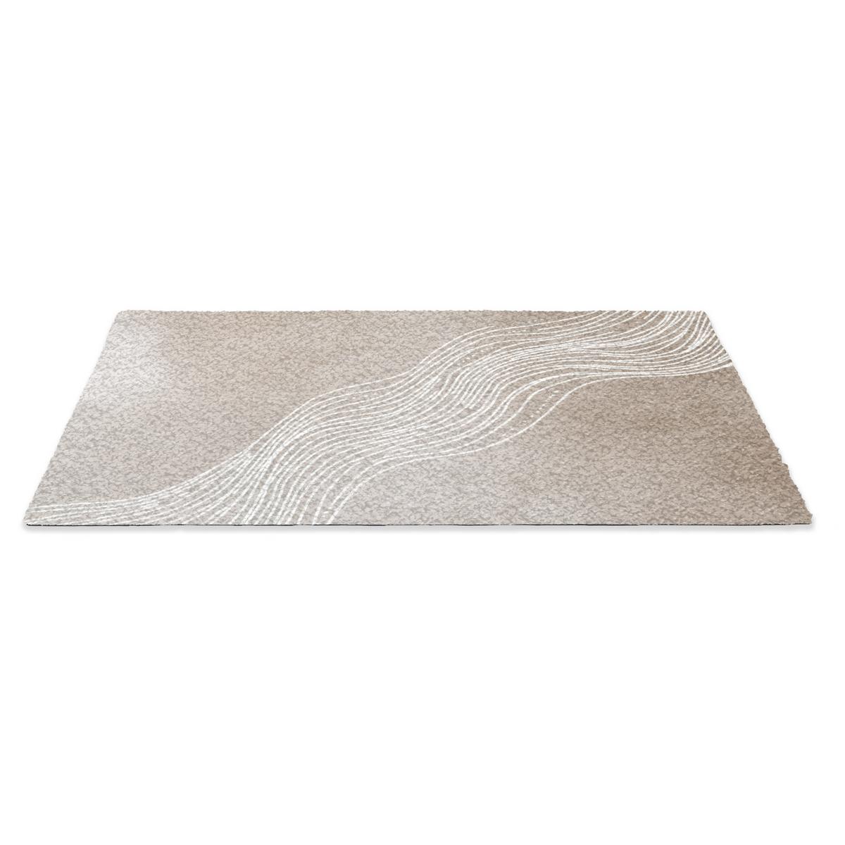 FUSSMATTE Wellenlinien - Fließend - Sandfarben Fußabtreter 90x60 cm - Beige, Kunststoff (90/0.4cm) - MuchoWow