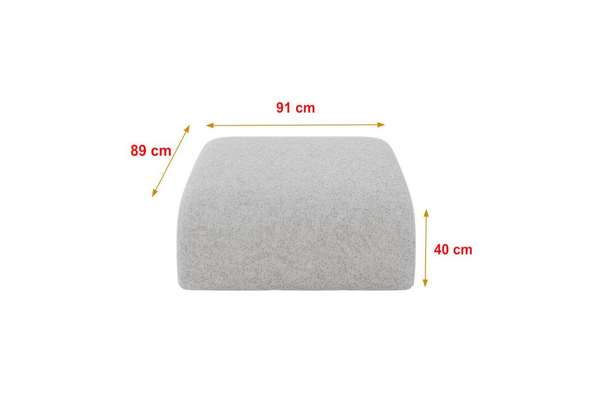 POUF MIRA-PUF 91x89x40 Grau cm Velours Modular Sitzhocker - Schwarz/Grau, Holzwerkstoff/Kunststoff (91/40/89cm) - ALTDECOR