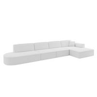 ECKSOFA Ottomane Rechts IREA-L3-v4 - 412x165x77 cm Weiß - Weiß, Holzwerkstoff/Textil (412/165cm) - ALTDECOR