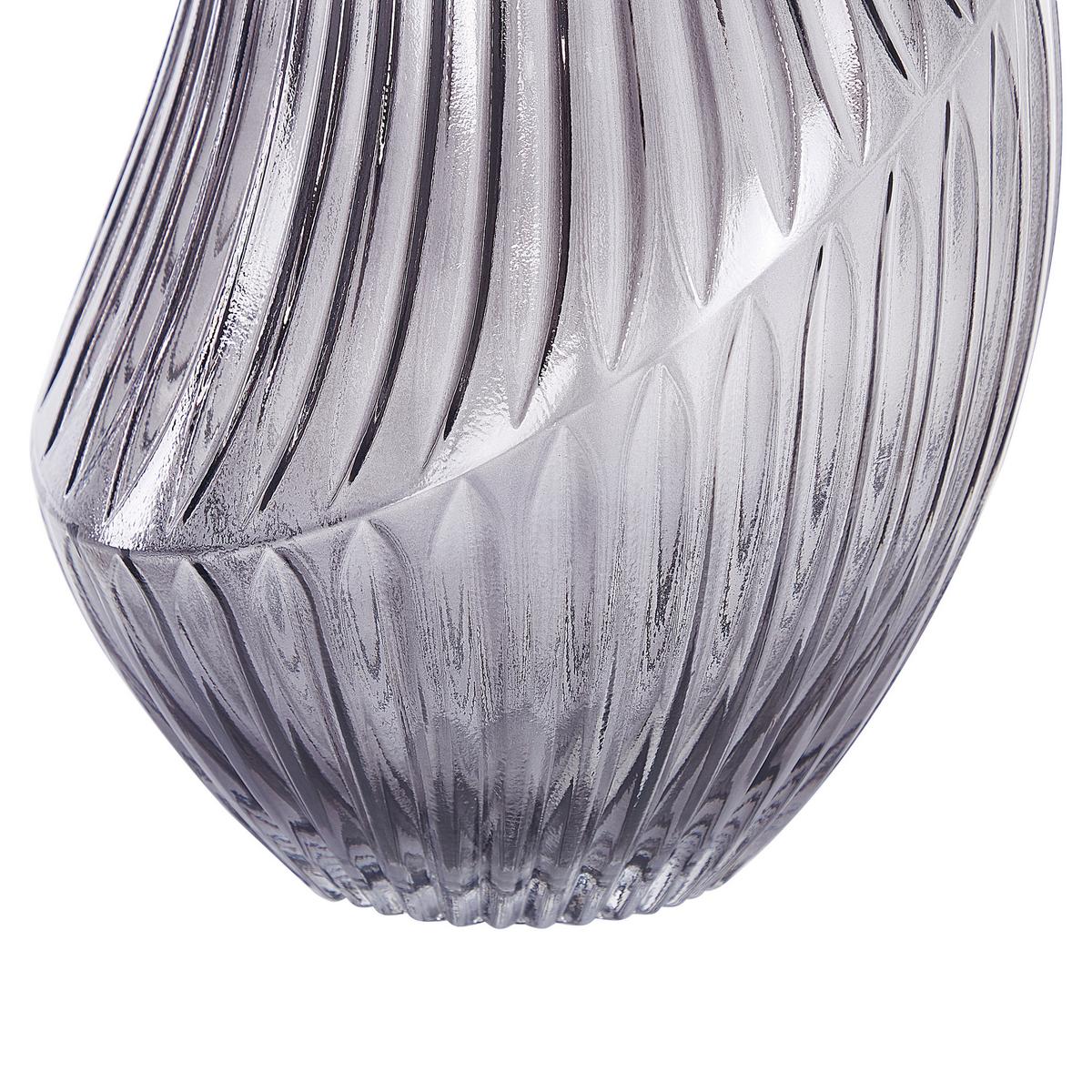 BLUMENVASE Glas grau Myrsina - Grau, Glas (36cm) - Beliani