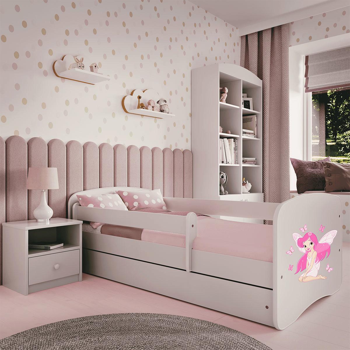 BETT Weiß - Weiß/Rosa, Holzwerkstoff (80/180cm) - Petits-meubles