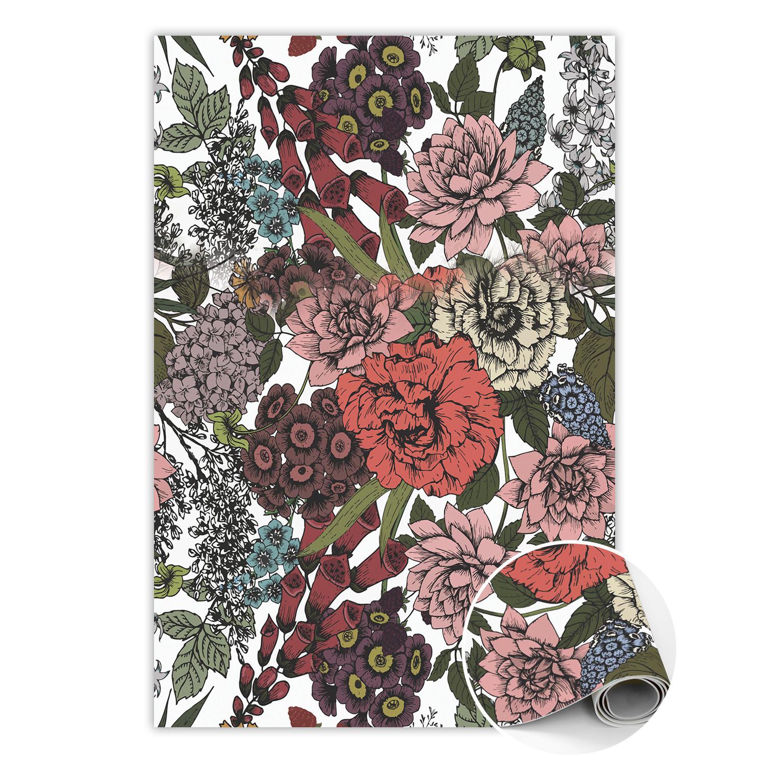 VINYL TEPPICH 150x225 cm Verschiedene Blumen - Multicolor, Kunststoff (150/225cm) - TULUP