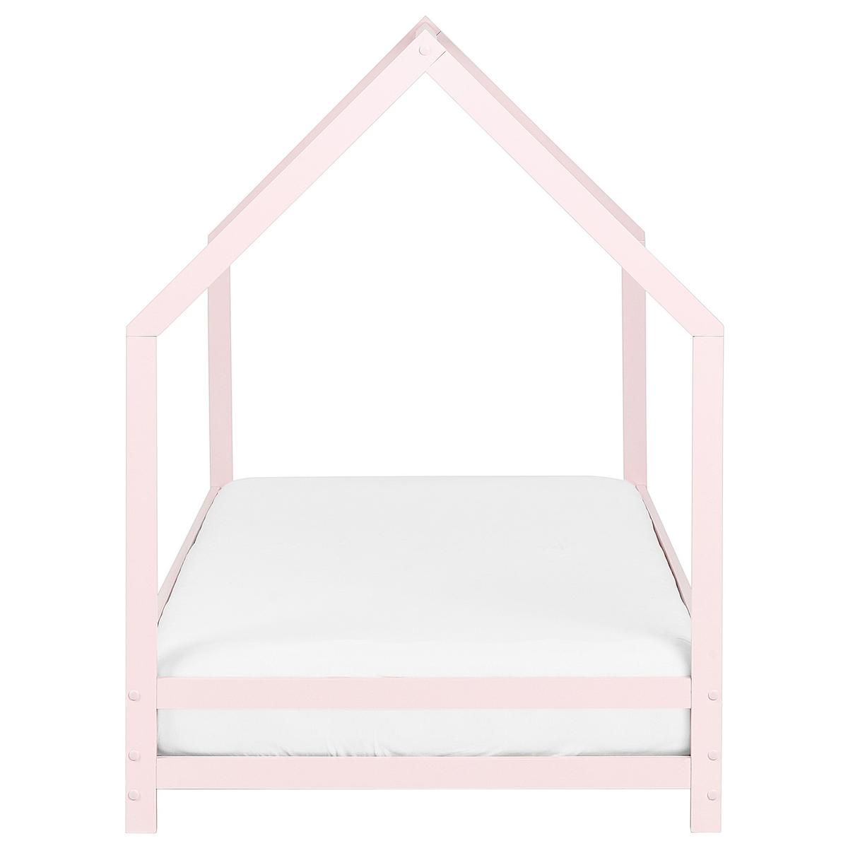 KINDER-HAUSBETT Rosa 90-200 cm Appy - Pink, Holz (90/200cm) - Beliani