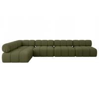ECKSOFA modulares Sofa Samaro-L3 - 380x190x70 cm Grün Bouclé - Grün, Holzwerkstoff/Textil (380/190cm) - ALTDECOR