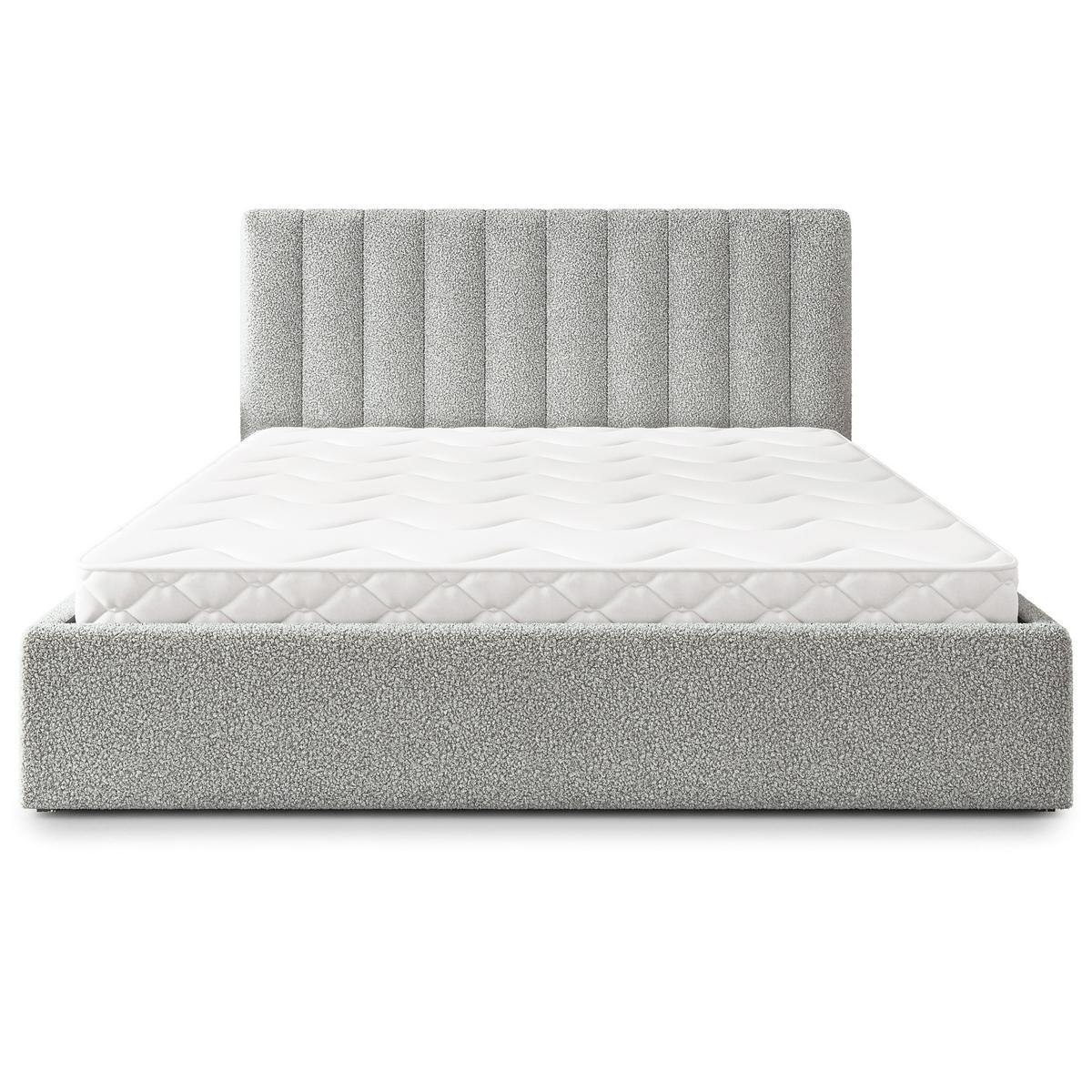 POLSTERBETT DEMERA Q 180x200 cm mit Bettkästen - Hellgrau - Hellgrau, Holz (180/200cm) - MASSENO